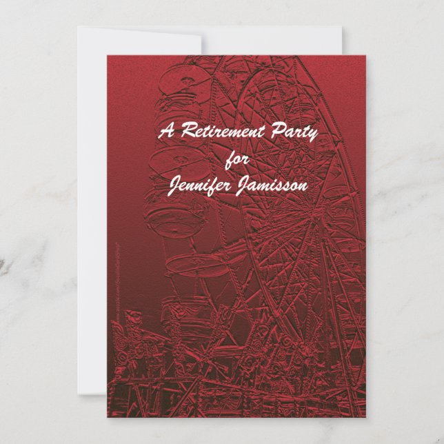 Invitación Nombre de personalización de la rueda de forro roj (Anverso)