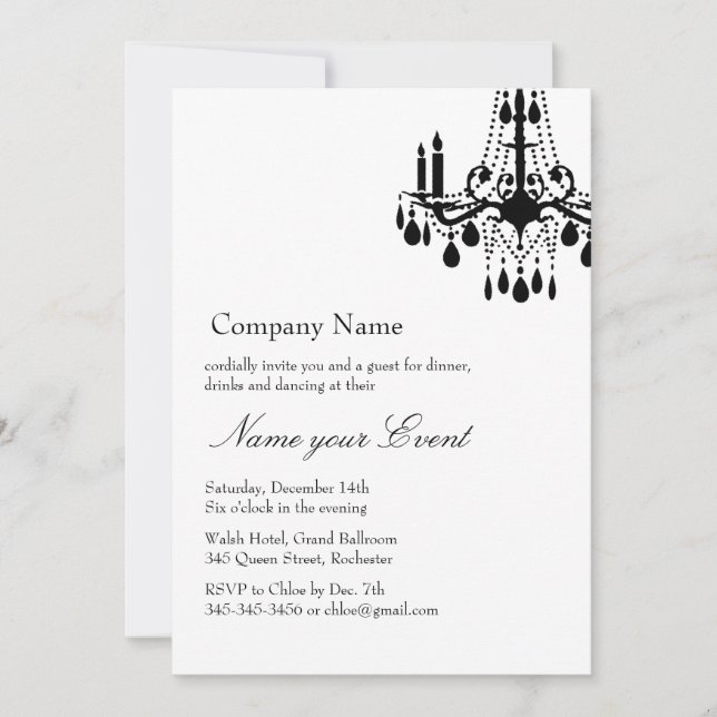 Invitación Nombre de su evento White Grand Ballroom (Anverso)