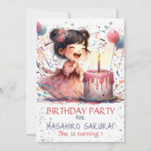 Nombre del chica asiático Kawaii Primer candelabro