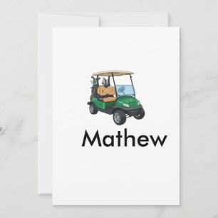 Invitación nombre del coche de golf verde regalos para hombre