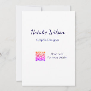 Invitación nombre del diseñador gráfico escanear código QR de