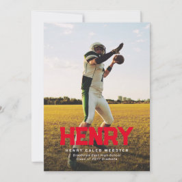 Invitación Nombre en negrita simple graduación de foto de col