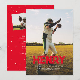 Invitación Nombre en negrita simple graduación de foto de col