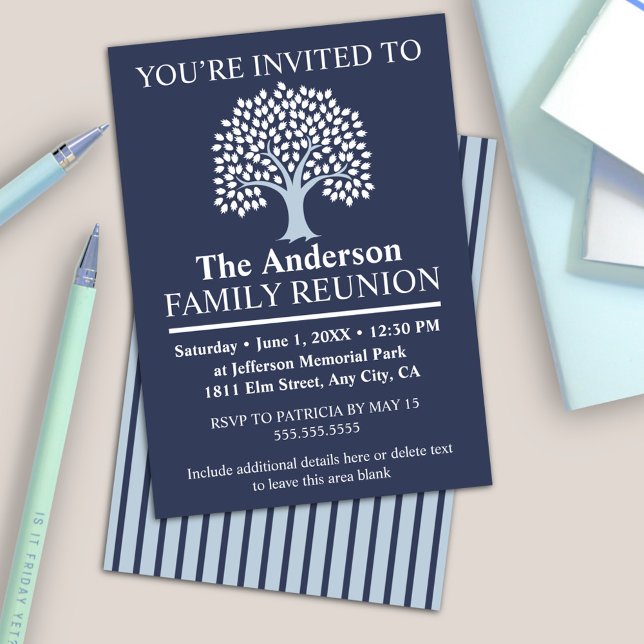Invitación Nombre/fecha personalizado de reunión de familia d (Subido por el creador)