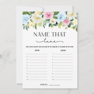 Invitación Nombre floral neutro de género que el juego del be