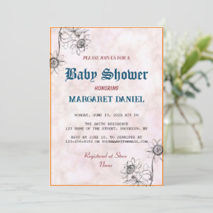 Invitación Nombre minimalista personalizado para Baby Shower