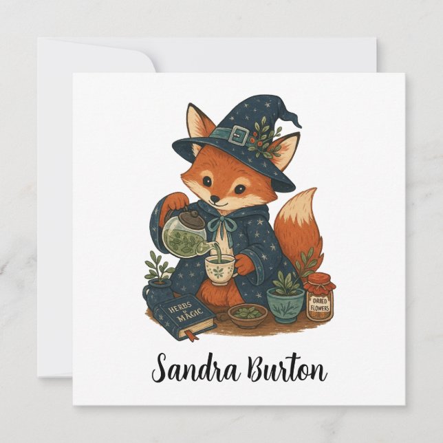 Invitación Nombre o texto personalizado con té de hierbas de  (Anverso)