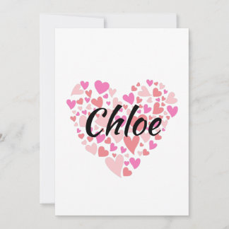 Invitación Nombre personal con corazones 