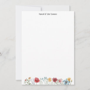 Invitación Nombre personalizado acuarela Flora silvestre Tarj