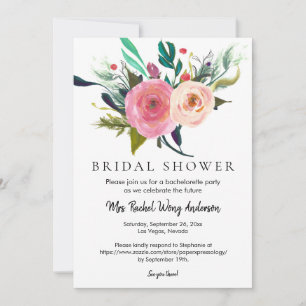 Invitación Nombre personalizado Boho Bouquet Bridal Shower Ph
