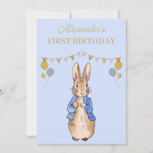 Invitación Nombre personalizado Conejo clásico Cumpleaños pri