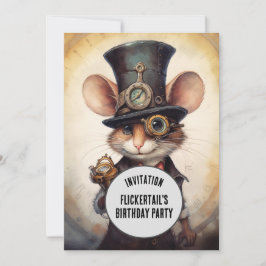 Invitación Nombre personalizado de animal steampunk de Flicke
