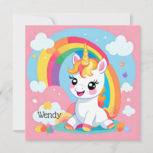 Invitación Nombre personalizado de arcoiris de Cuestionario d