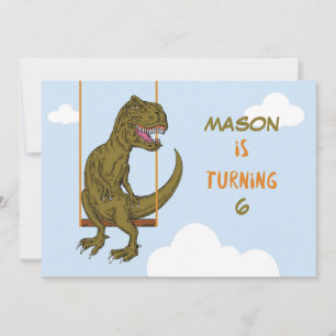 Invitación Nombre personalizado de cumpleaños, dinosaurio per