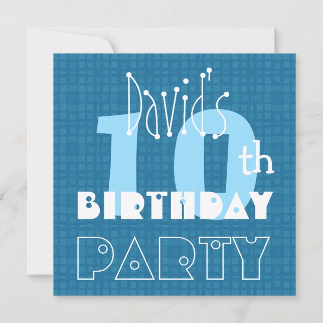 Invitación Nombre personalizado de cumpleaños número 10 del n (Anverso)