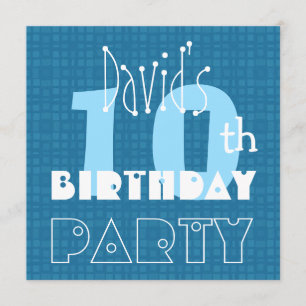 Invitación Nombre personalizado de cumpleaños número 10 del n