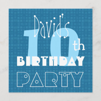 Invitación Nombre personalizado de cumpleaños número 10 del n