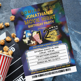 Invitación Nombre personalizado de la noche de la película y