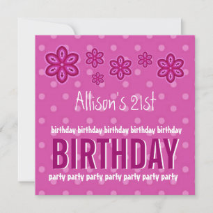 Invitación Nombre personalizado del Chica adolescente de las
