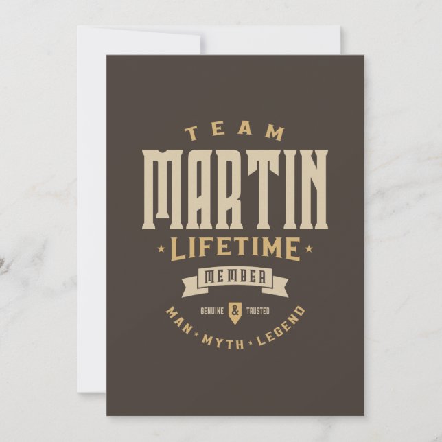 Invitación Nombre personalizado del miembro de Team Martin Li (Anverso)