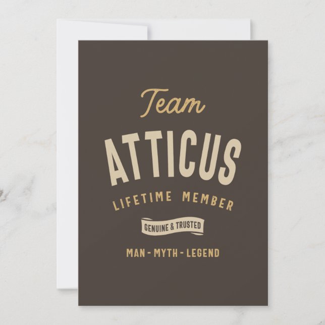 Invitación Nombre personalizado del miembro del equipo Atticu (Anverso)