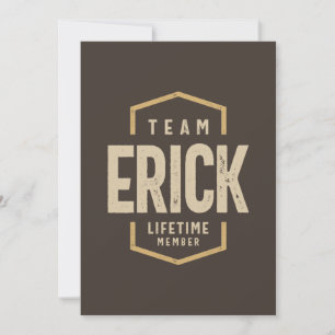 Invitación Nombre personalizado del miembro del equipo Erick 