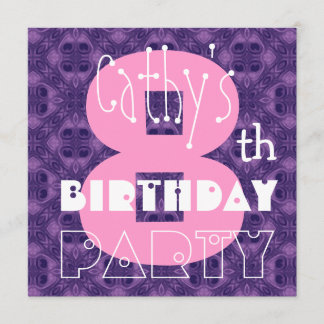 Invitación Nombre personalizado del niño de octavo cumpleaños