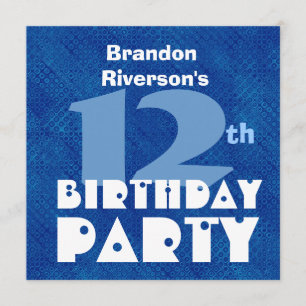 Invitación Nombre personalizado del niño moderno número 12 de