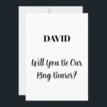 Invitación Nombre personalizado del portaesquíes Boda mínimo<br><div class="desc">Diseño sencillo,  mínimo y elegante para preguntar "¿Serás nuestro portador de canciones?" con mensajes personalizados y plantillas de texto de nombres personalizados para que lo personalizares!</div>