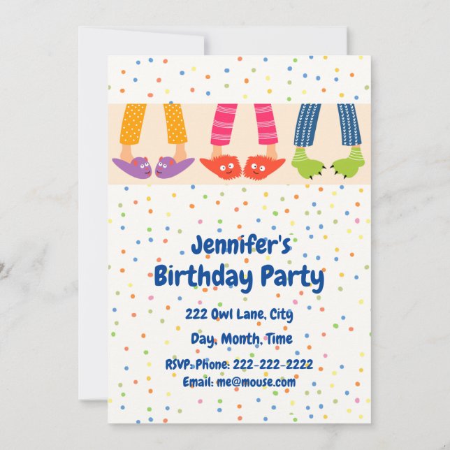 Invitación Nombre personalizado Dormir sobre el cumpleaños de (Reverso)