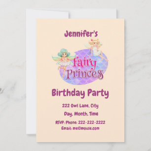 Invitación Nombre personalizado fiesta de cumpleaños de Princ