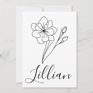 Invitación Nombre personalizado Jonquil de marzo Flor de naci