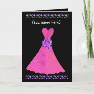 Invitación Nombre personalizado: JUNIOR BRIDESMAID Card Pink 