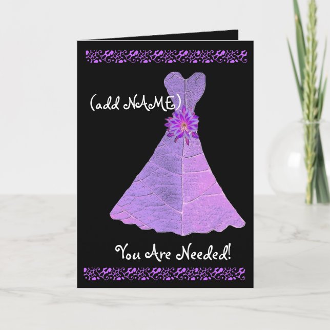 Invitación (Nombre personalizado) JUNIOR BRIDESMAID PURPLE Go (Anverso)