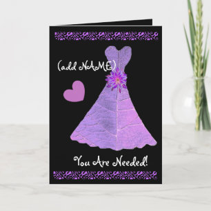 Invitación (Nombre personalizado) JUNIOR BRIDESMAID PURPLE Go