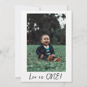 Invitación Nombre personalizado Leo mínimo 1er cumpleaños Pri