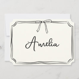 Invitación Nombre personalizado manuscrito Moda de soplo note