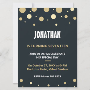 Invitación Nombre personalizado Oro Moderno 50 cumpleaños