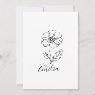 Invitación Nombre personalizado prímula de febrero Flor de na