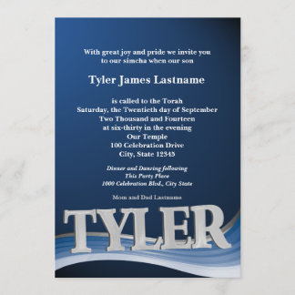 Invitación Nombre personalizado Tyler Bar Mitzvah
