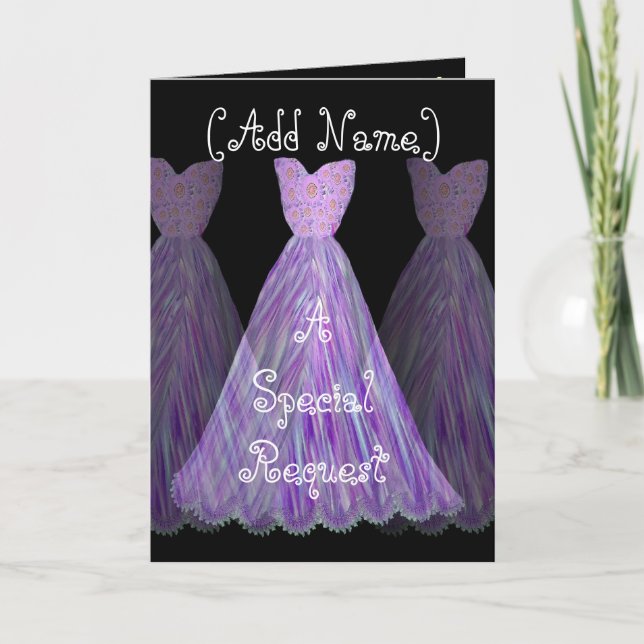 Invitación NOMBRE PERSONALIZADO - VESTIDO DE PURPLE DE la dam (Anverso)