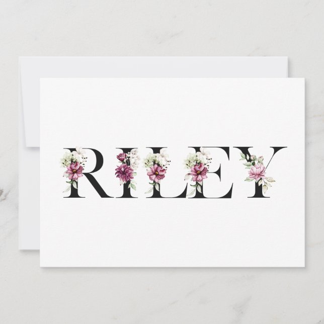 Invitación Nombre Riley (Anverso)