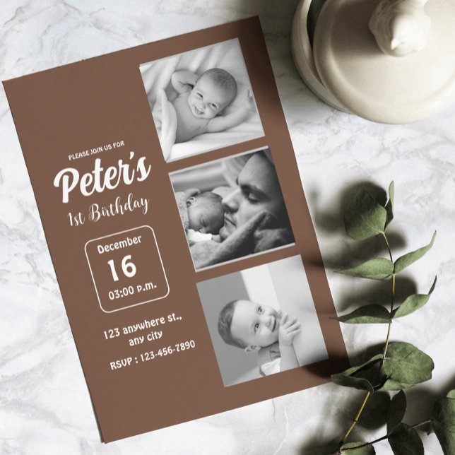 Invitación Nombre y foto fiesta de cumpleaños  (Name And Photo Birthday Party Invitation)