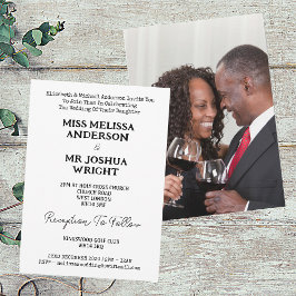 Invitación Nombre Y Foto Sr. y Sra. Elegant Script Boda