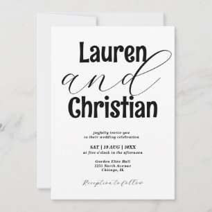 Invitación Nombres Acentuados Minimalistas Boda 