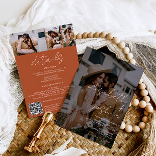 Invitación Nombres caligrafía boho 4 foto todo en un boda