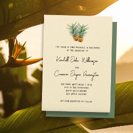 Invitación Nombres completos de Bodas tropicales de piñas