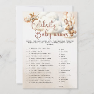 Invitación NOMBRES DE BEBÉS DE CELEBRIDADES Juego para Baby S
