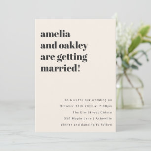 Invitación Nombres de boda de recepción de la noche de bodas 