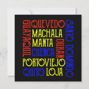 Invitación Nombres de ciudades de Ecuador Quito Guayaquil Nac
